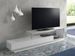 Meuble TV design 2 tiroirs bois laqué blanc et acier chromé Modena - Photo n°2