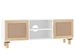 Meuble TV en bois 2 portes en Rotin naturel 105 cm - Modèle Kaliga - Photo n°1