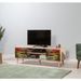Meuble TV en bois clair à lamelles avec niche Kiza 726 - Photo n°5