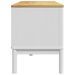 Meuble TV FLORO blanc 114x43x55 cm bois massif de pin - Photo n°6