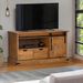 Meuble TV HALDEN avec porte coulissante 110x40x60cm bois massif - Photo n°1