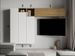 Meuble TV modulable suspendu design blanc et naturel Kina L 214 cm - 6 pièces - Photo n°2
