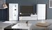 Meuble TV lumineux 1 tiroir 3 portes bois laqué blanc et anthracite Koyd 180 cm - Photo n°4