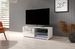 Meuble TV lumineux 1 porte blanc et blanc laqué Roxel 100 cm - Photo n°5