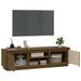 Meuble TV Marron miel 140x35x40 cm Bois de pin massif - Photo n°5