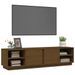 Meuble TV Marron miel 156x40x40 cm Bois de pin massif - Photo n°4