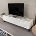 Meuble TV moderne 2 portes bois blanc et beige effet marbre Venuza 149 cm - Photo n°3