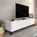 Meuble TV moderne 2 portes bois blanc et beige effet marbre Venuza 149 cm - Photo n°4
