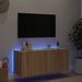 Meuble TV mural avec lumières LED chêne sonoma 100x35x41 cm - Photo n°4