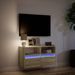 Meuble TV mural avec lumières LED chêne sonoma 80x31x45 cm - Photo n°5