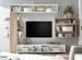 Meuble TV mural laqué blanc brillant et chêne clair Raia L 260 cm - Photo n°4