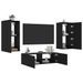 Meuble TV muraux 3 pcs avec lumières LED noir - Photo n°1