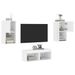 Meuble TV muraux 4 pcs avec lumières LED blanc - Photo n°1