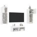 Meuble TV muraux 4 pcs avec lumières LED blanc - Photo n°1