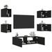 Meuble TV muraux 5 pcs avec lumières LED noir - Photo n°1