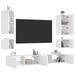 Meuble TV muraux 6 pcs avec lumières LED blanc - Photo n°1