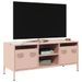Meuble TV rose 101,5x39x43,5 cm acier laminé à froid - Photo n°1