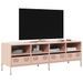Meuble TV rose 135x39x43,5 cm acier laminé à froid - Photo n°1