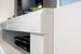 Meuble TV avec éclairage à Led 2 tiroirs bois laqué blanc Minio 200 cm - Photo n°6