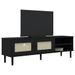 Meuble TV SENJA aspect rotin noir 158x40x49cm bois massif pin - Photo n°3