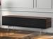 Meuble TV tissu acoustique noir et bois foncé pieds métal Darwin 160 cm - Photo n°2