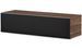 Meuble TV tissu acoustique noir et bois foncé Washington 120 cm - Photo n°1