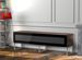 Meuble TV verre infrarouge noir et bois foncé pieds métal Torino 160 cm - Photo n°2