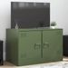 Meuble TV vert olive 67x39x44 cm acier - Photo n°1