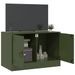 Meuble TV vert olive 67x39x44 cm acier - Photo n°4