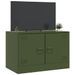 Meuble TV vert olive 67x39x44 cm acier - Photo n°5