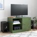 Meuble TV vert olive 67x39x44 cm acier - Photo n°3