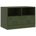 Meuble TV vert olive 67x39x44 cm acier - Photo n°2