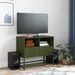 Meuble TV vert olive 68x39x60,5 cm acier - Photo n°3