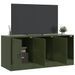 Meuble TV vert olive 99x39x44 cm acier - Photo n°4