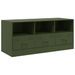 Meuble TV vert olive 99x39x44 cm acier - Photo n°2