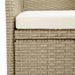 Meubles à dîner de jardin et coussins 3 pcs Poly rotin Beige - Photo n°10