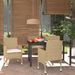 Meubles à dîner de jardin et coussins 5 pcs Poly rotin Beige 2 - Photo n°2