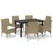 Meubles à dîner de jardin et coussins 7 pcs Poly rotin Beige - Photo n°1