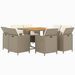 Meubles à dîner de jardin et coussins 9 pcs Poly rotin Beige - Photo n°3