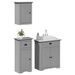 Meubles de salle de bain 3 pcs BODO gris bois de pin massif - Photo n°1