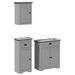 Meubles de salle de bain 3 pcs BODO gris bois de pin massif - Photo n°2