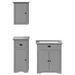 Meubles de salle de bain 3 pcs BODO gris bois de pin massif - Photo n°4