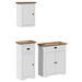 Meubles de salle de bain 3pcs BODO blanc marron bois pin massif - Photo n°2