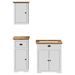 Meubles de salle de bain 3pcs BODO blanc marron bois pin massif - Photo n°4