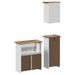 Meubles de salle de bain 3pcs BODO blanc marron bois pin massif - Photo n°6