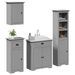 Meubles de salle de bain 4 pcs BODO gris bois de pin massif - Photo n°1