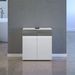 Meubles de salle de bain design blanc brillant et gris mat 4 pièces Daisy 164 cm - Photo n°9
