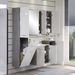 Meubles de salle de bain suspendus blanc brillant et gris foncé Touka 35 cm - Photo n°6