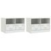 Meubles TV 2 pcs blanc 67x39x44 cm acier - Photo n°2