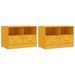 Meubles TV 2 pcs jaune moutarde 67x39x44 cm acier - Photo n°2